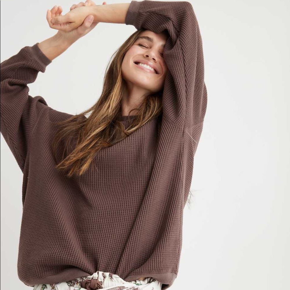 Aerie Oversized Waffle Sweatshirt